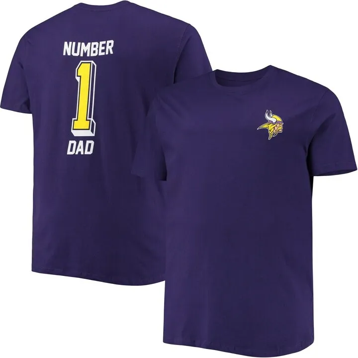 Men's Fanatics Branded Purple Minnesota Vikings Big and Tall #1 Dad 2-Hit T-shirt