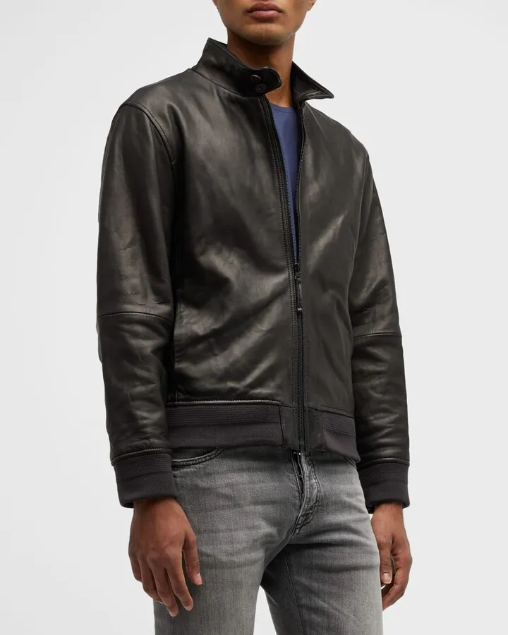 Men's Harrington Leather Bomber Jacket