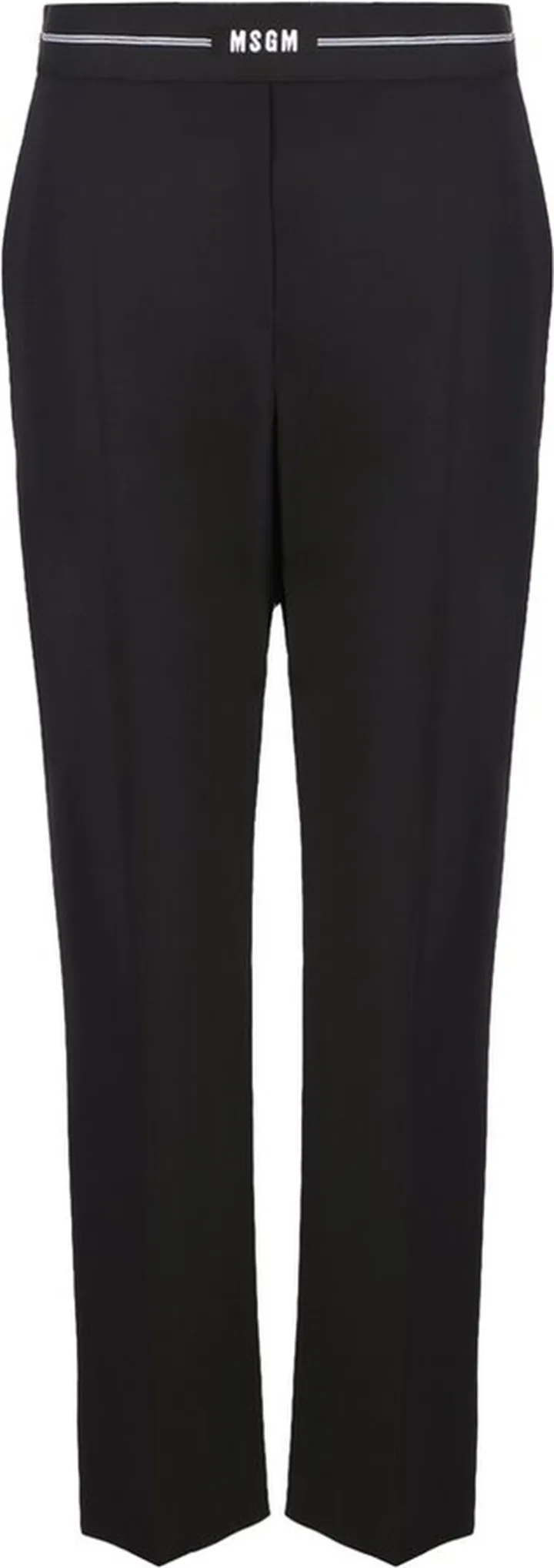 MSGM Logo Waistband Straight Leg Trousers