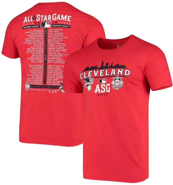 Men's Majestic Red 2019 Mlb All-Star Game Duel Roster T-shirt