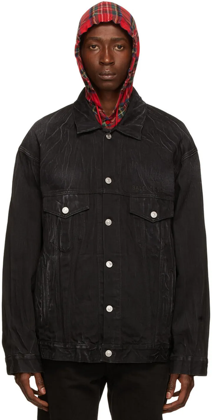 Balenciaga Black Cities Paris Denim Jacket