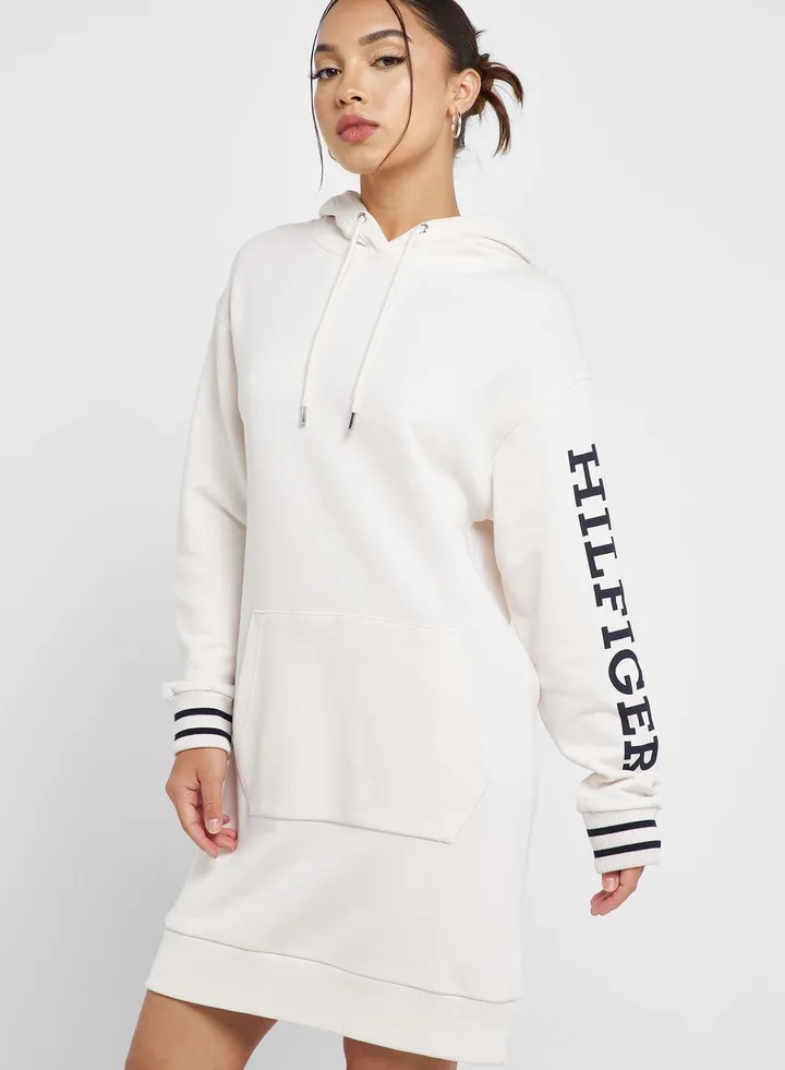 Logo Sleeve Knitted Hoodie