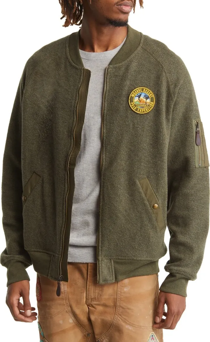 Brush Back Fleece Bomber Jacket