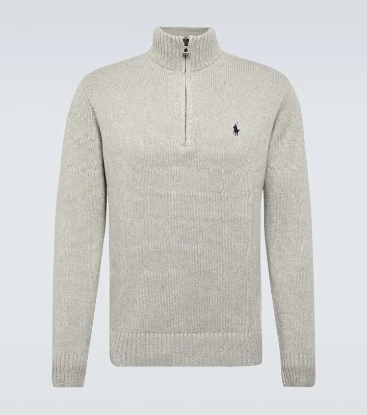 Quarter-zip cotton sweater