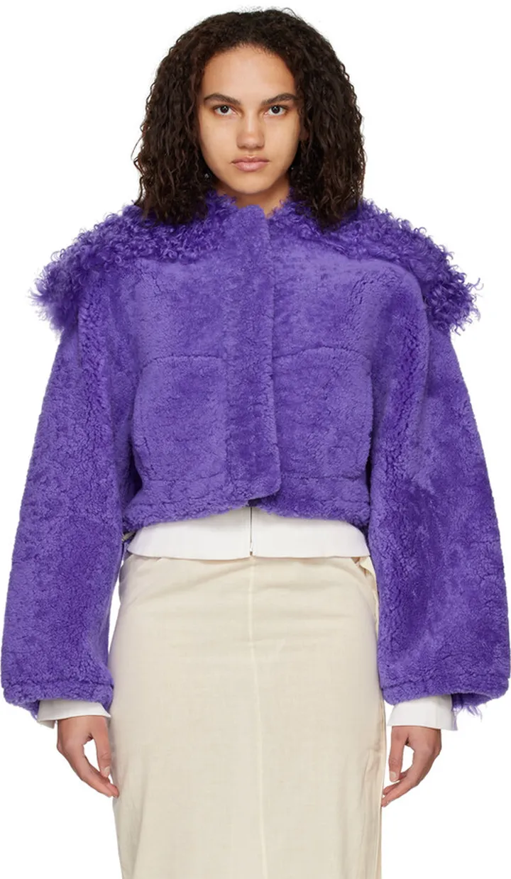 Jacquemus Purple Le Papier 'La Veste Piloni' Shearling Jacket