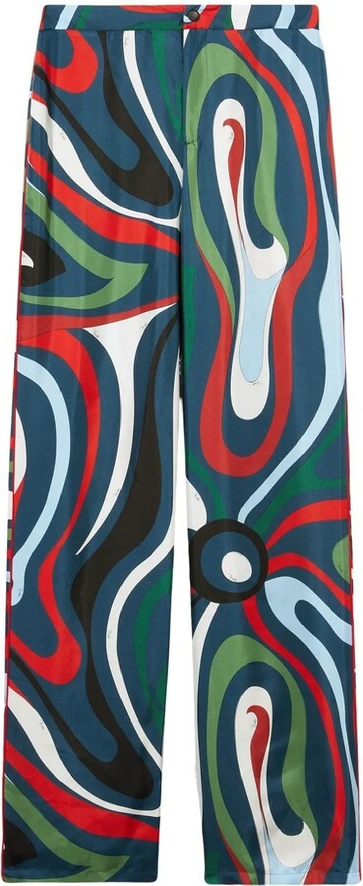 Abstract-Print High-Waisted Trousers