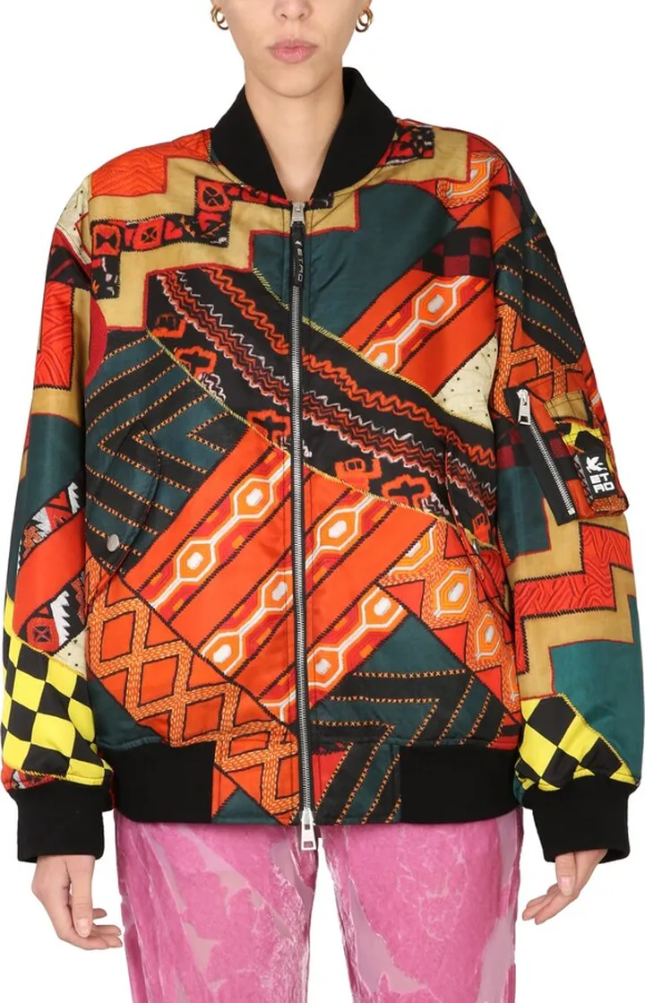 Patchwork Bomber Jacket