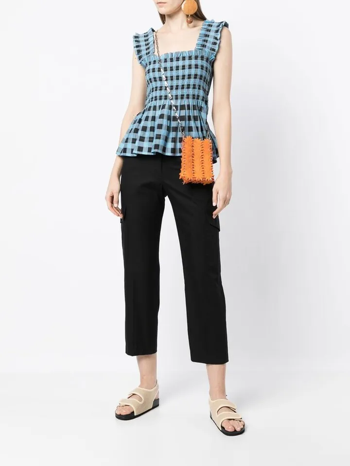 Cropped Straight-Leg Cargo Pants