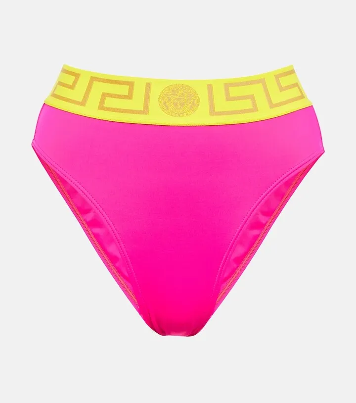 Greca high-rise bikini bottoms