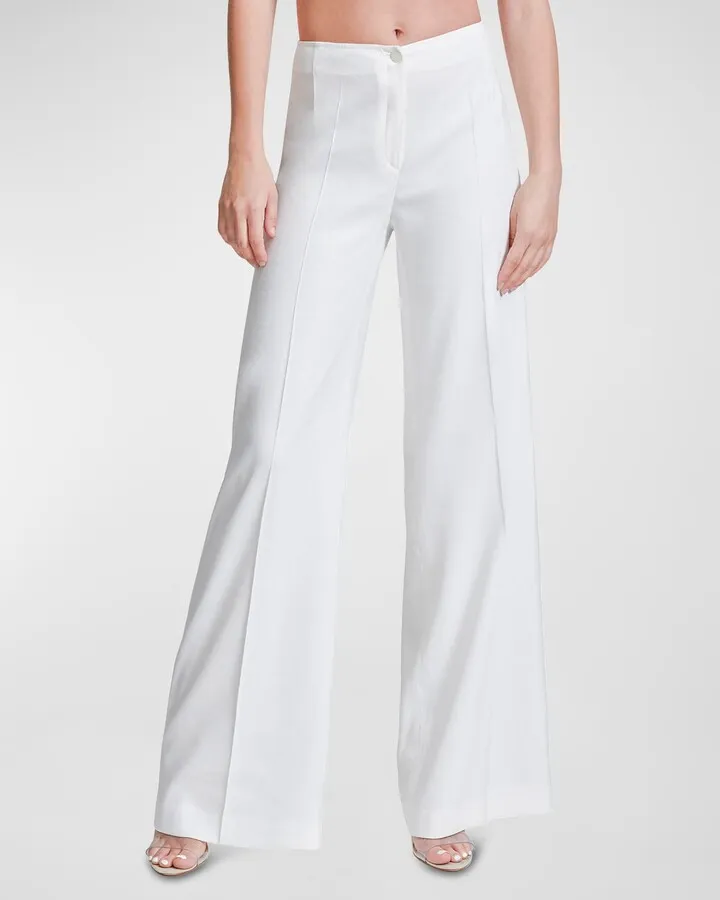 Ayla High-Rise Wide-Leg Linen Pants