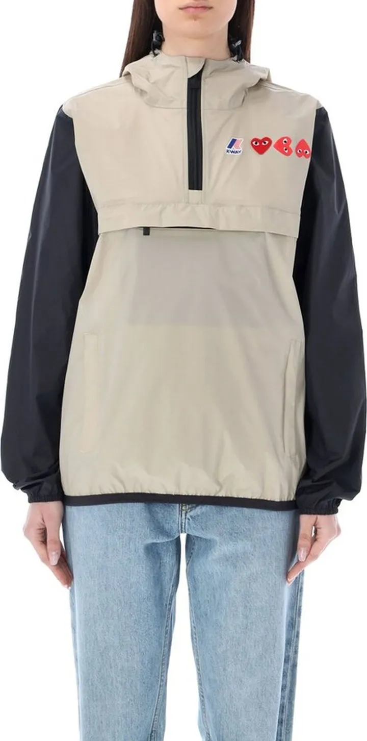 Comme des Garçons Play Logo-Patch Hooded Pullover Jacket