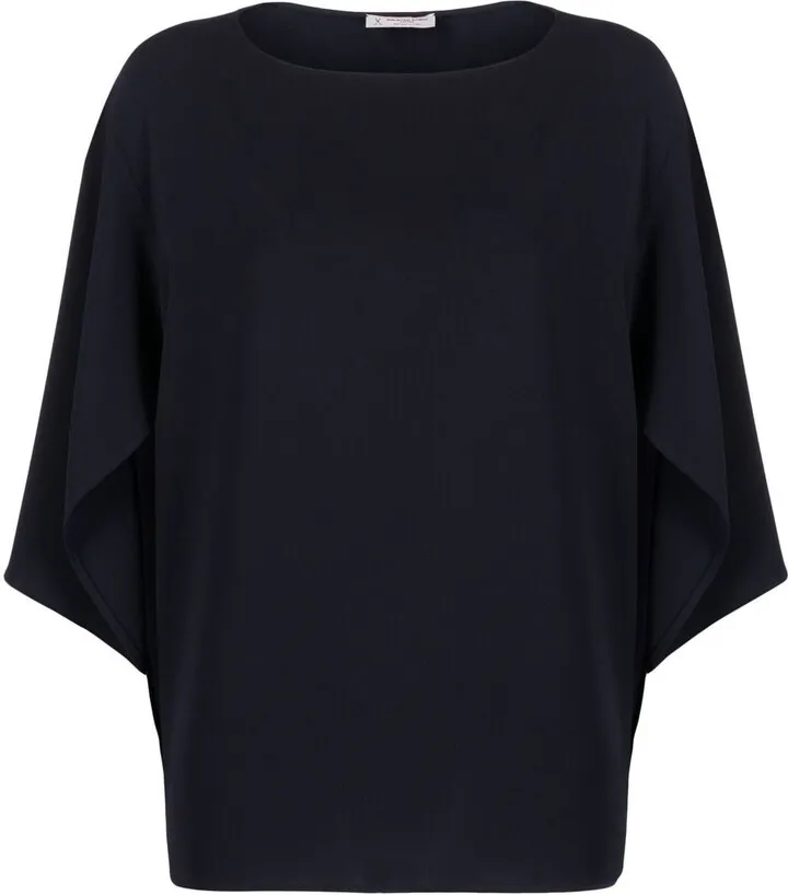 Boat Neck Long-Sleeved Blouse