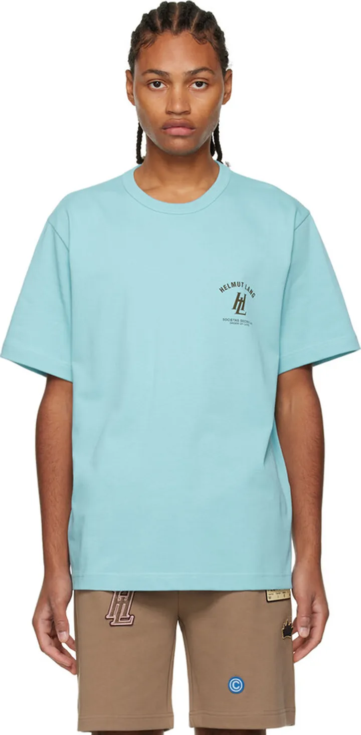 Helmut Lang Blue Societas T-Shirt