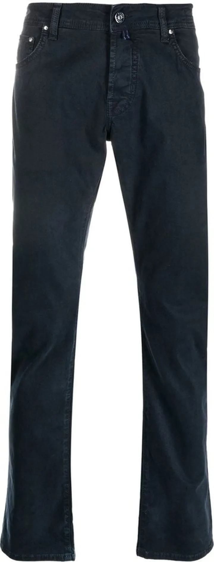Scarf-Detail Five-Pocket Straight-Leg Trousers