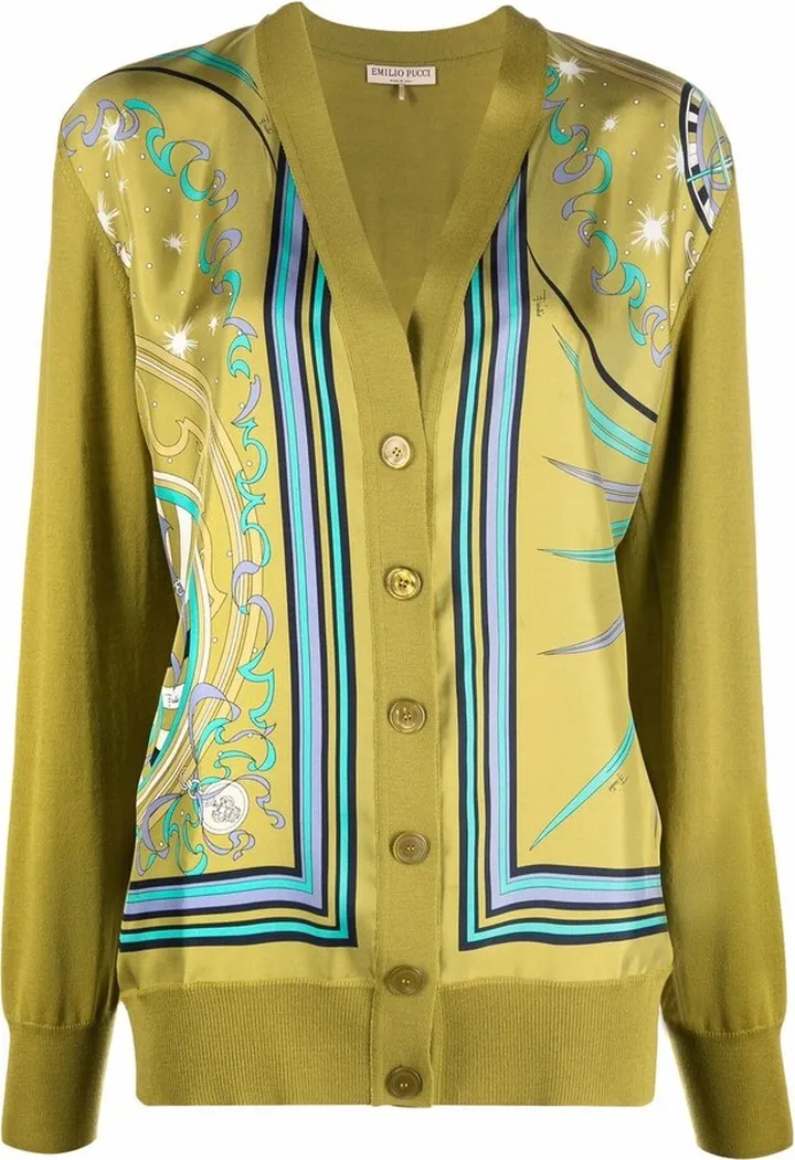 Esperidi-print V-neck cardigan
