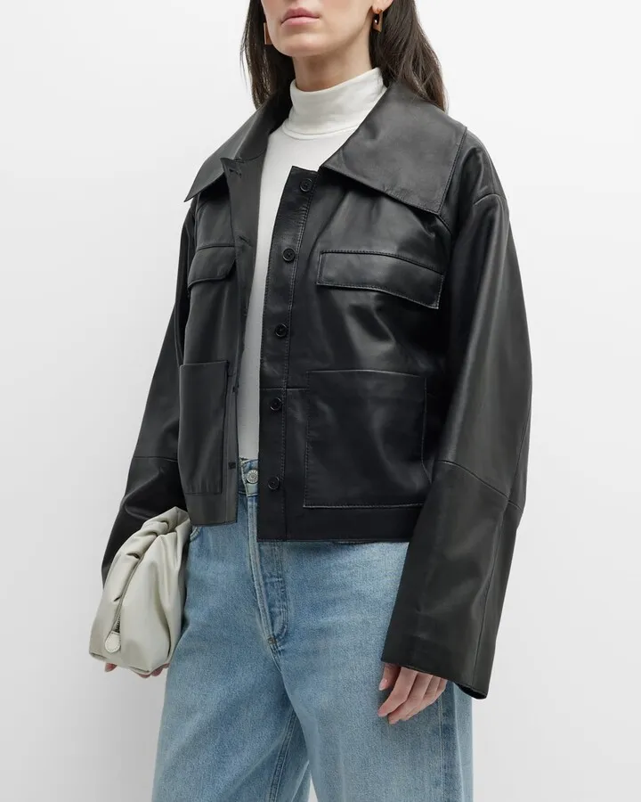 Sulat Leather Shirt Jacket