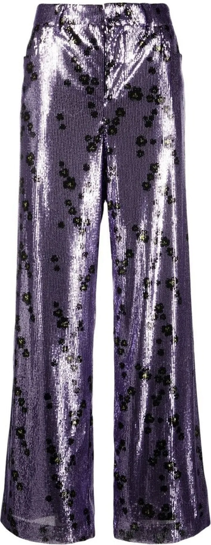 Sequin-Embellished Straight Trousers