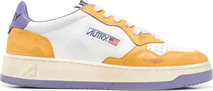 Colour-Block Panelling Low-Top Sneakers