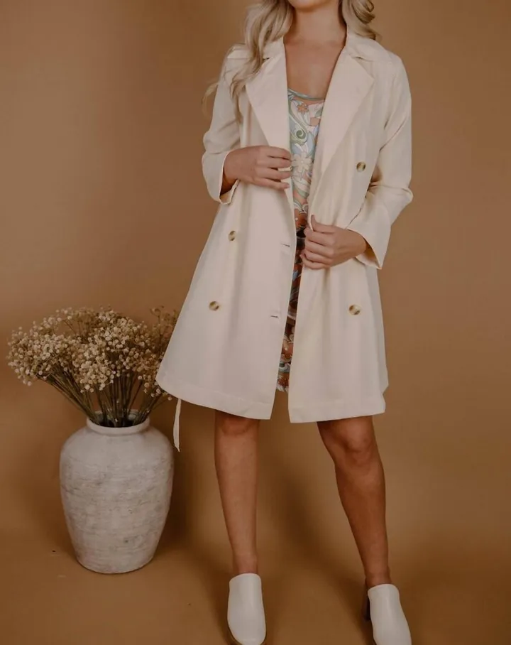 Heiress Trench Coat in Cream