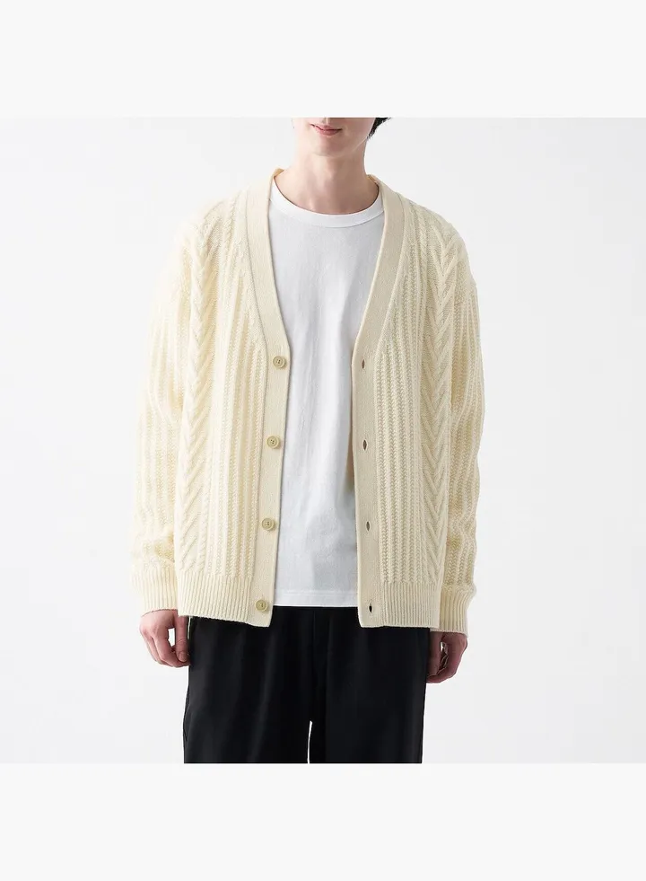 Merino Wool Cable Stitch Cardigan