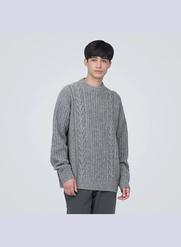 Merino Wool Cable Stitch Sweater