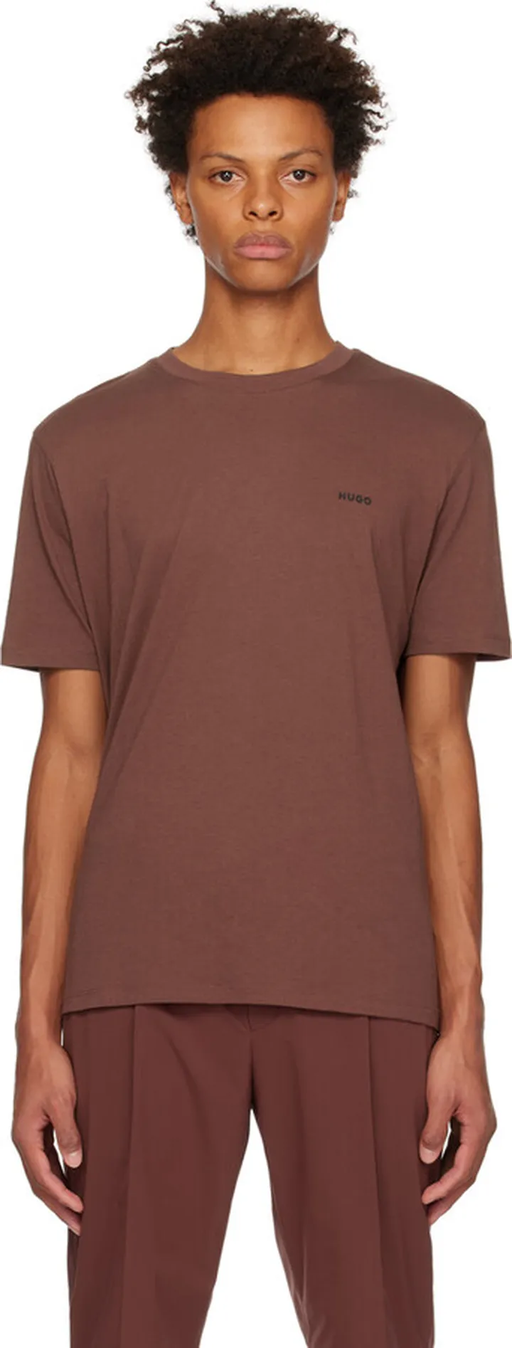 Hugo Brown Bonded T-Shirt