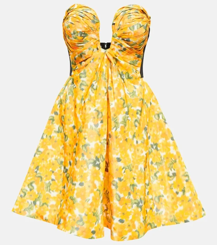 Floral taffeta minidress