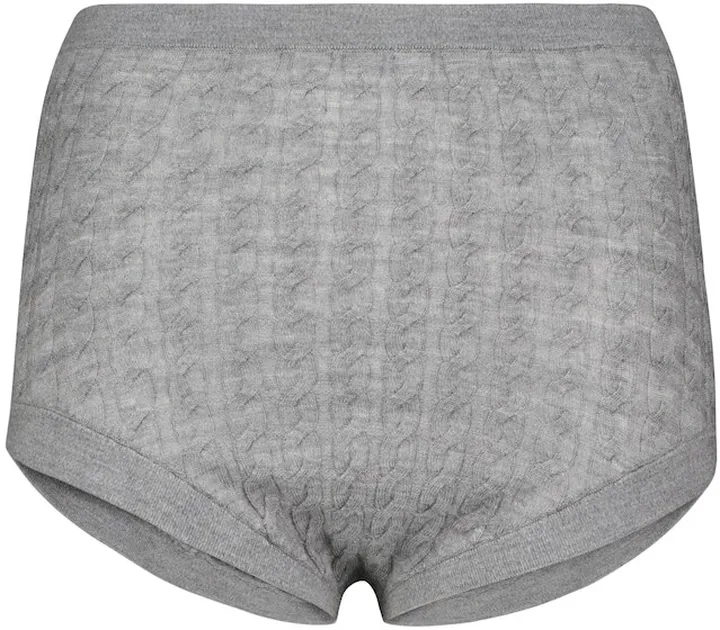 Cable-knit wool-blend panties