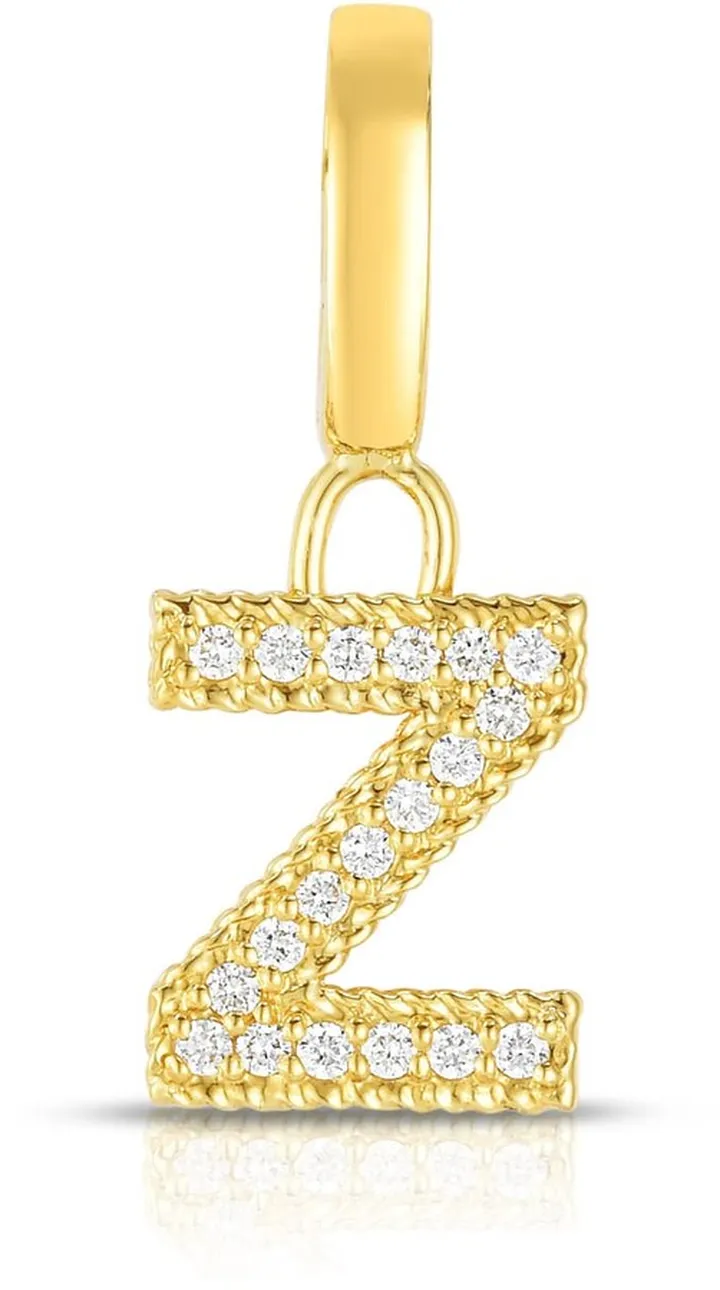 18k Gold & Diamond Letter Z Charm