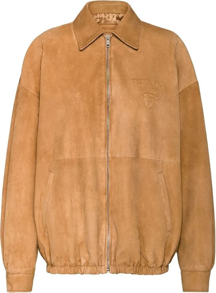 Suede Zipped Bomber Jacket