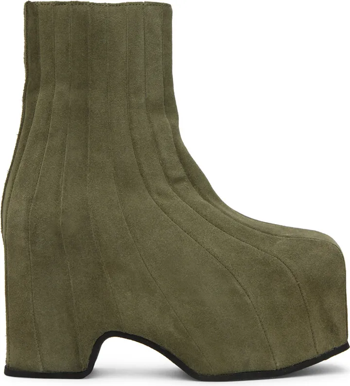 Eckhaus Latta Green Platform Boots