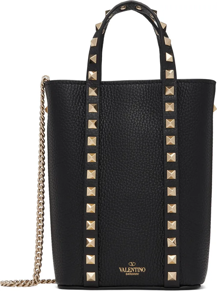 Valentino Garavani Black Rockstud Tote