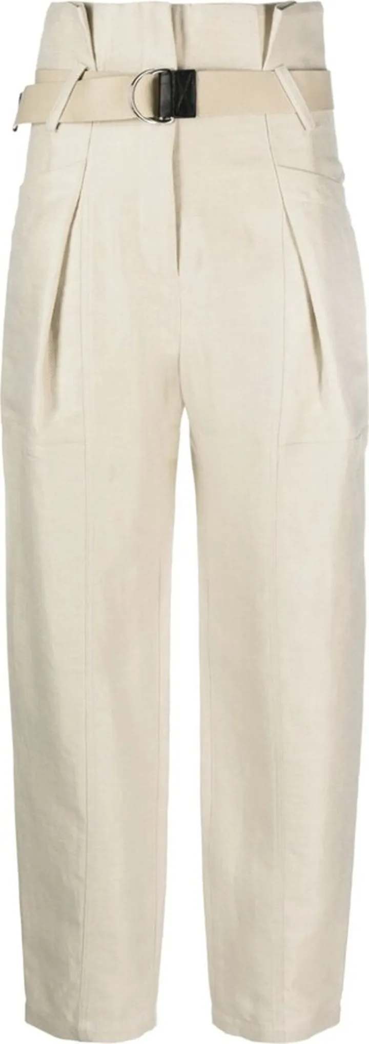 Pleated Paperbag-Waist Trousers
