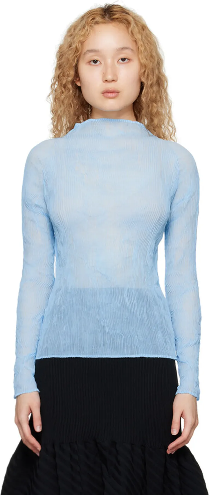Issey Miyake Blue Twist 1 Turtleneck