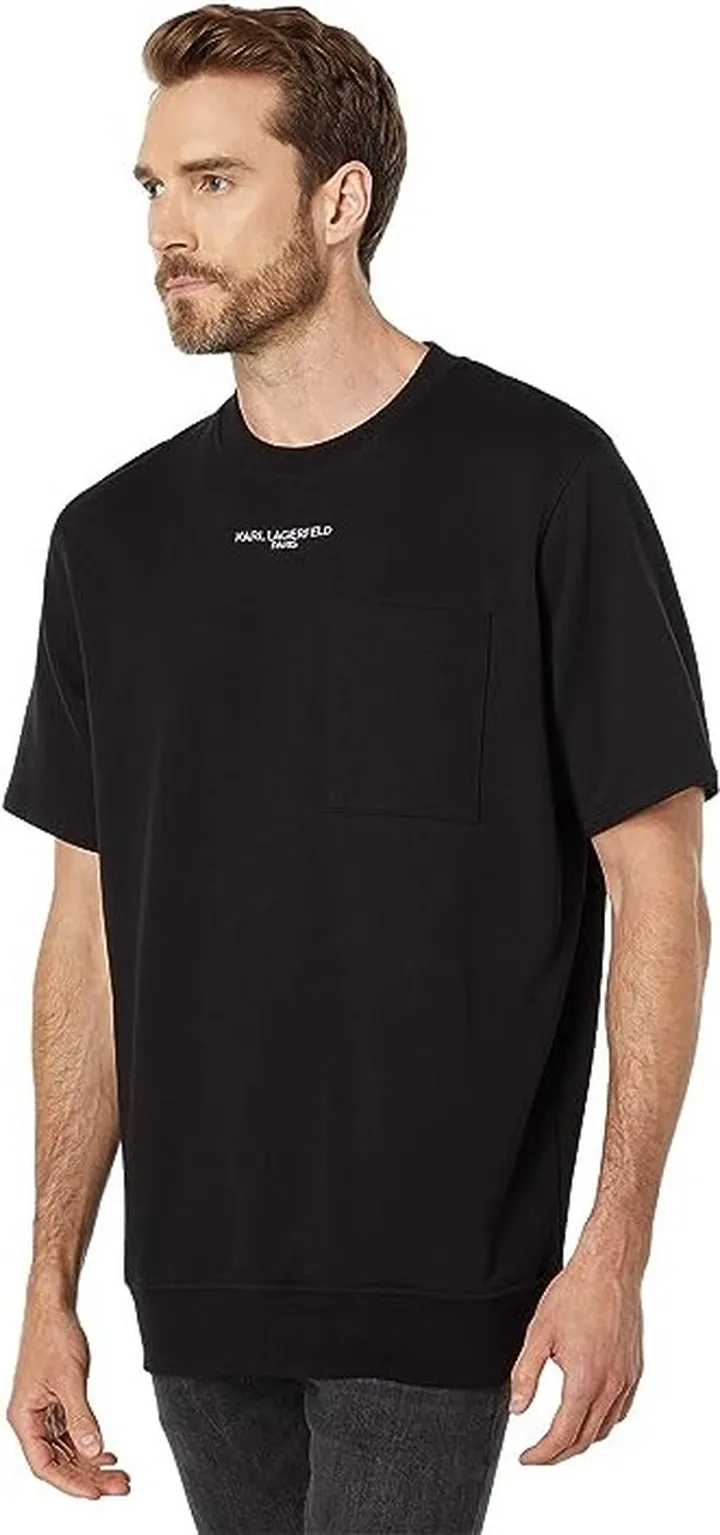 Karl Lagerfeld Paris Logo T-Shirt with Pocket (Black) Men's Clothing