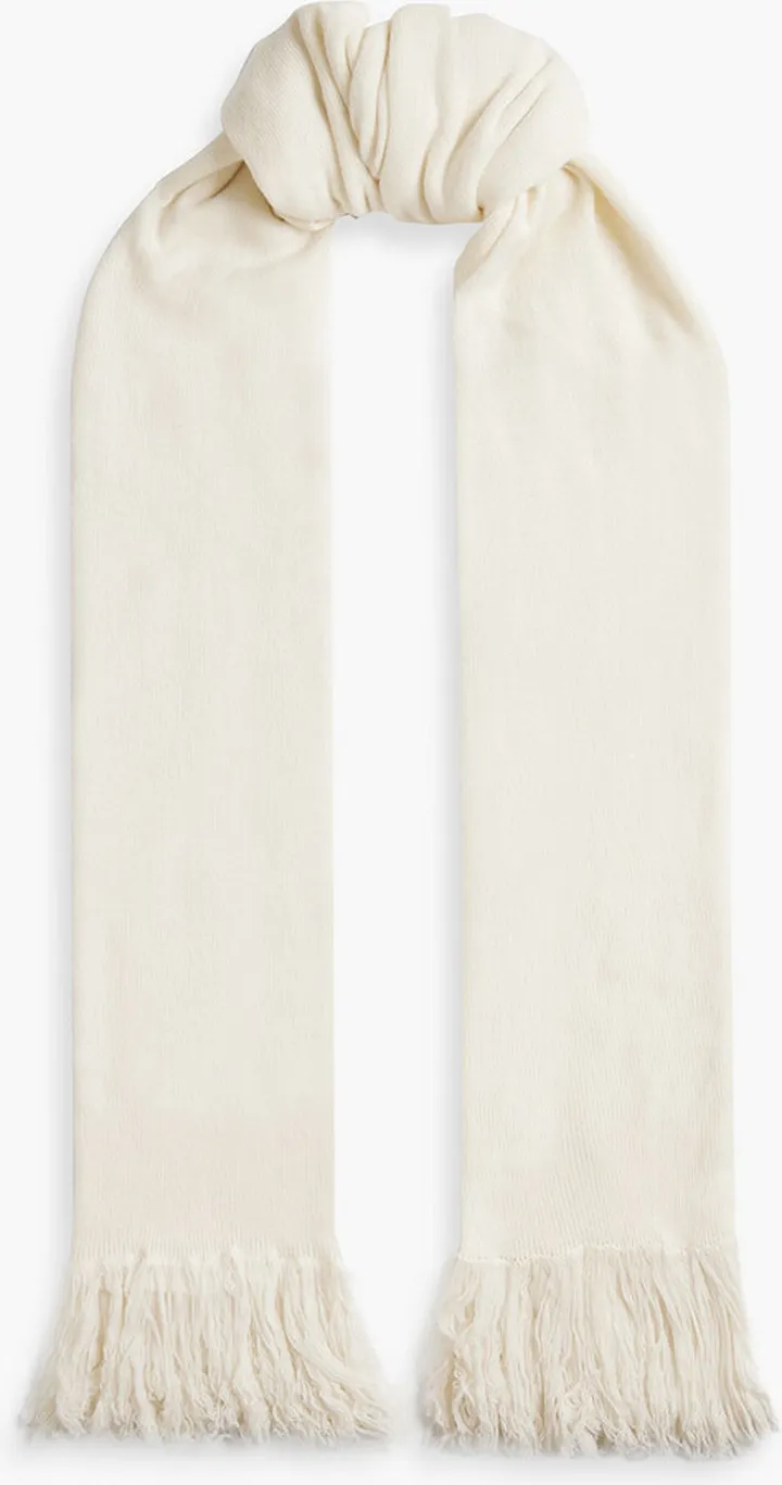 Fringed cashmere scarf