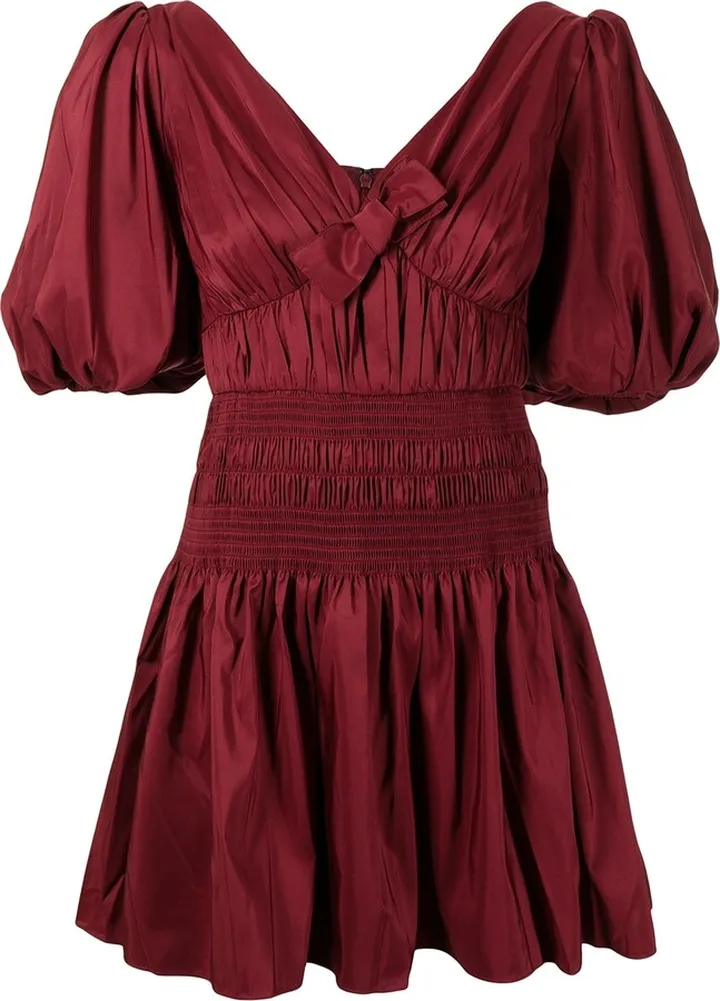 Puff Sleeves Short Dress