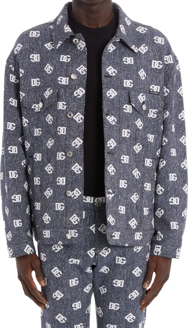 Logo Jacquard Denim Jacket