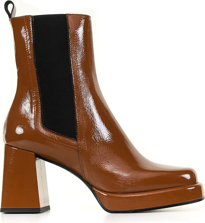 Naplack Ankle Boot With Platform And Heel