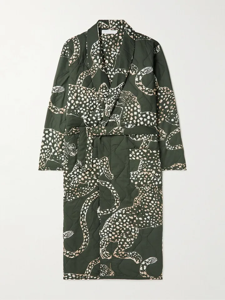 Quilted Printed Cotton Robe