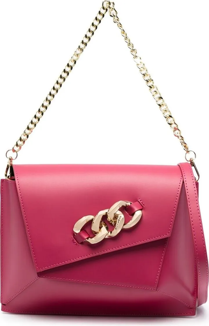 Chain-Detail Leather Tote Bag