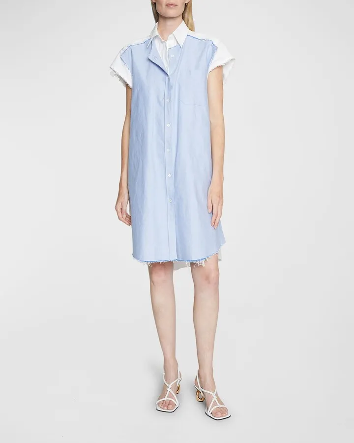 Deconstructed Double-Layer Shirtdress