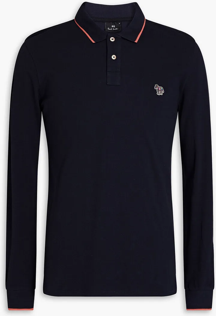 Embroidered cotton-piqué polo shirt