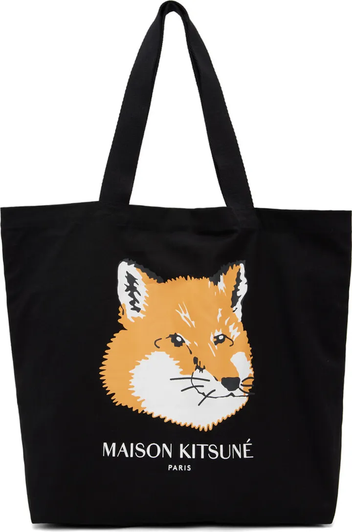 Maison Kitsuné Black Fox Head Tote