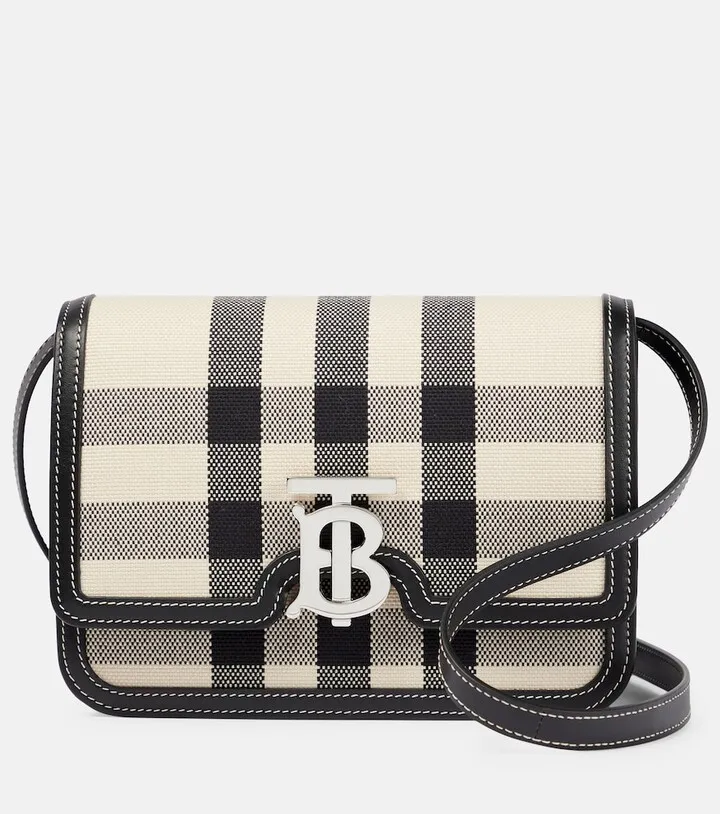 TB Small checked shoulder bag