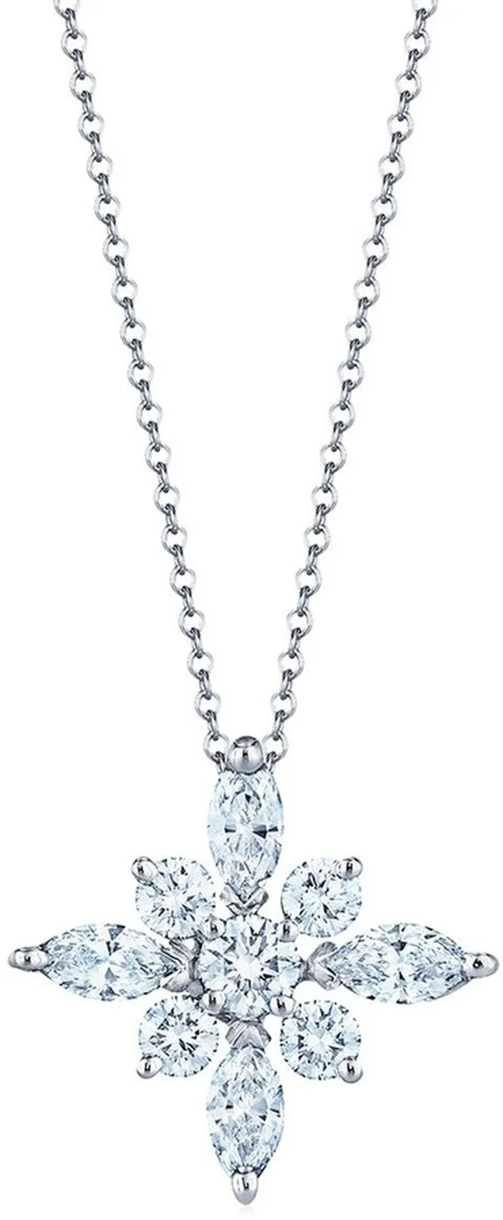 Platinum Large Diamond Star Pendant Necklace
