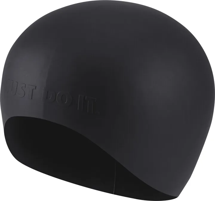 Nike Women's Solid Long Hair Silicone Training Cap in Black