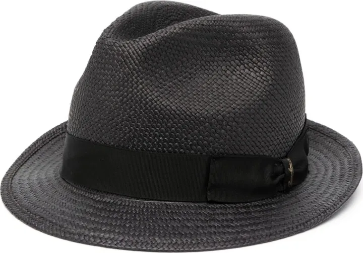 Ribbon-Band Interwoven Straw Hat