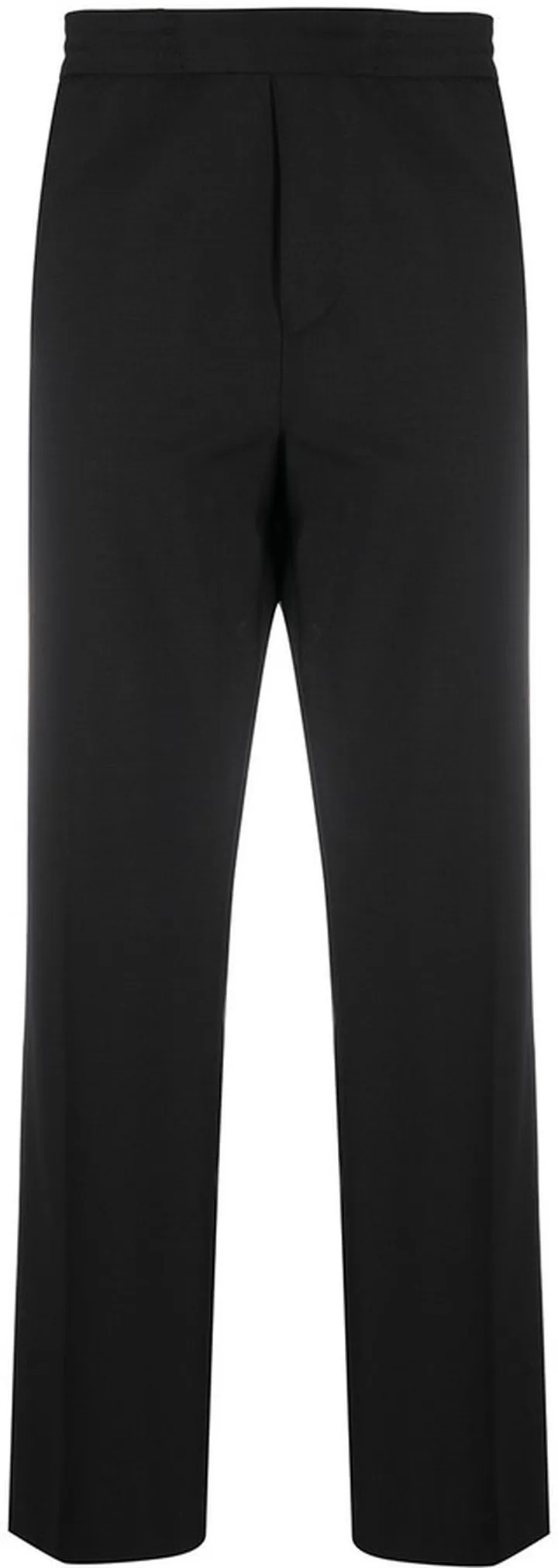 Elasticated Waistband Straight-Leg Trousers