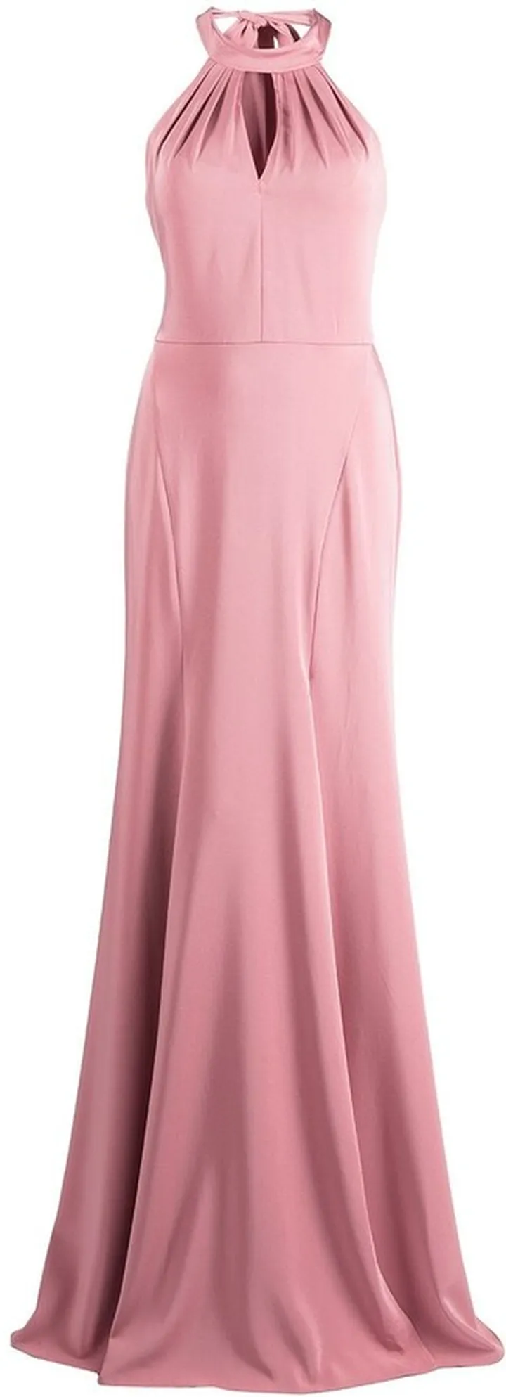 Keyhole-Detail Floor-Length Gown